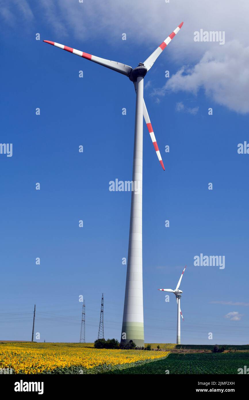 Austria, wind turbines, an alternative to environmental protection and energy production Stock Photo