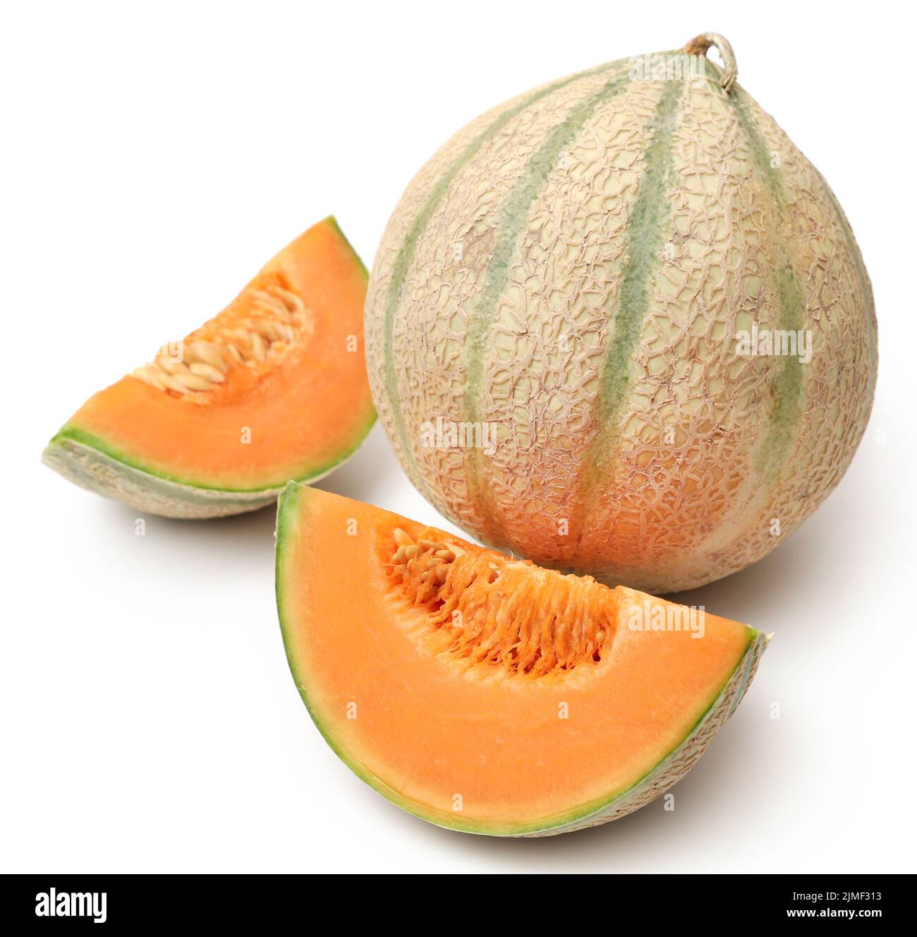 Cantaloupe or rockmelon over white background Stock Photo Alamy