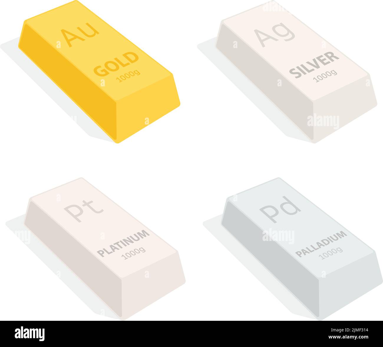 gold-and-platinum-ingots-stock-vector-images-alamy