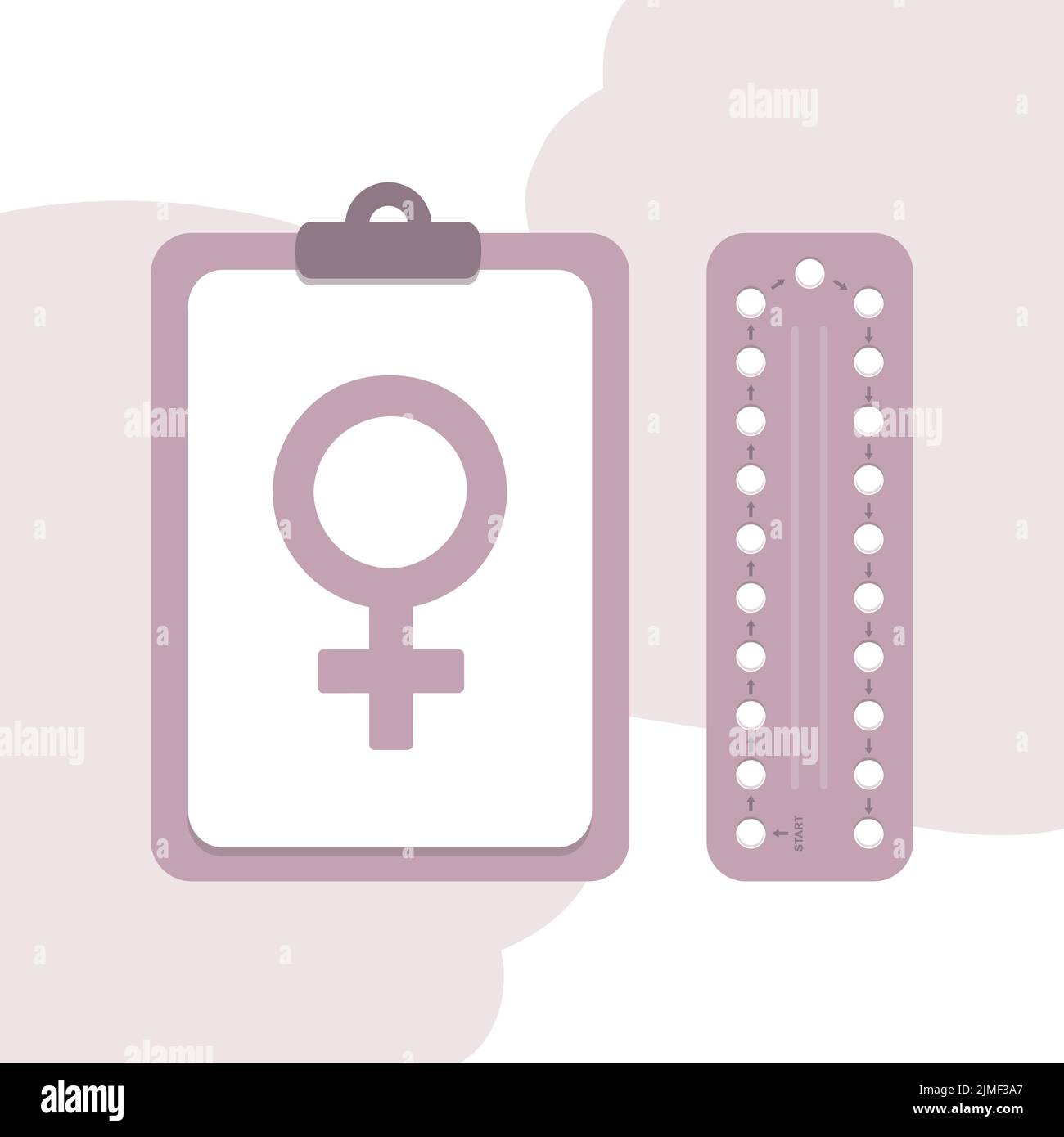 birth control pills info graphic isolated on white Stock Vector