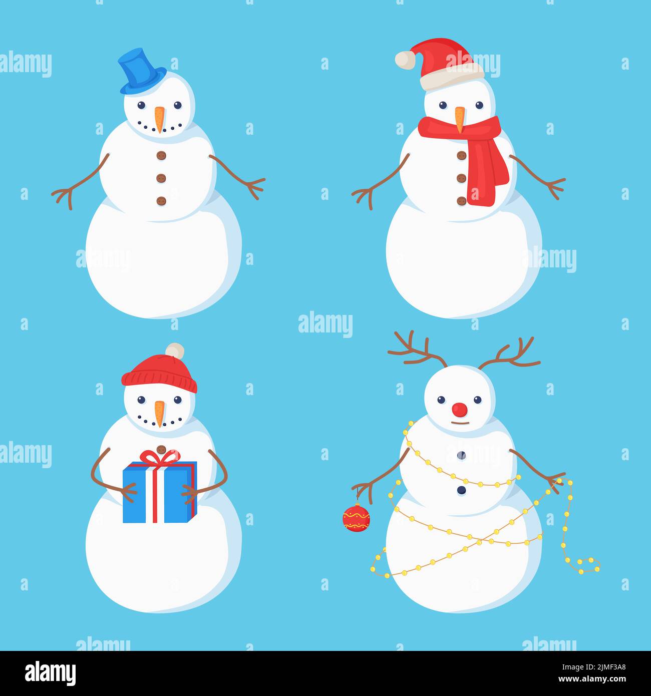 Set of new year snowman characters Stock Vector Image & Art - Alamy
