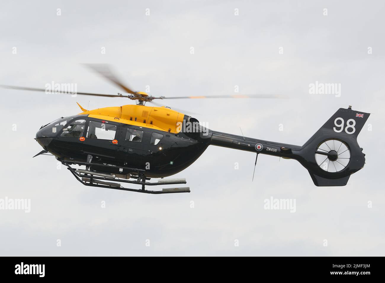 Airbus H145 Jupiter helicopter arriving at  the Royal International Air Tattoo RIAT 2022 at RAF Fairford, UK Stock Photo