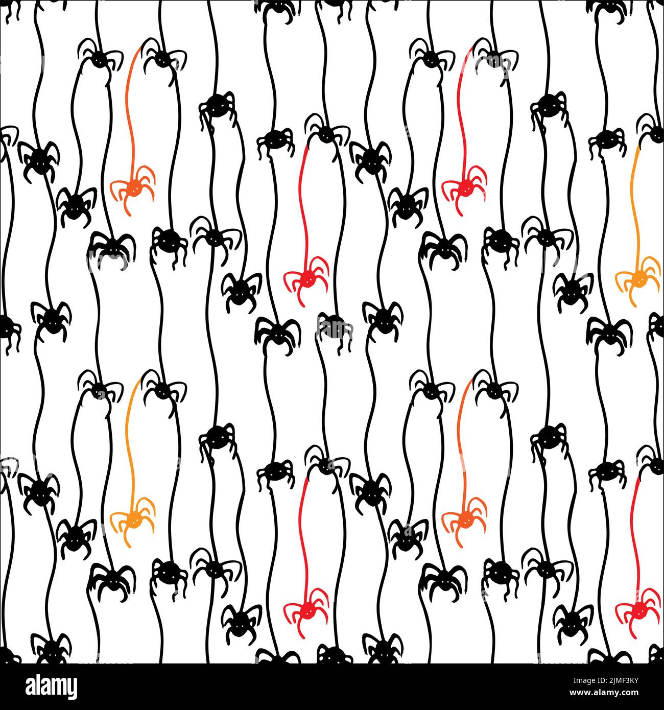 Spider with spiderweb seamless pattern for October hollyday Stock Vector