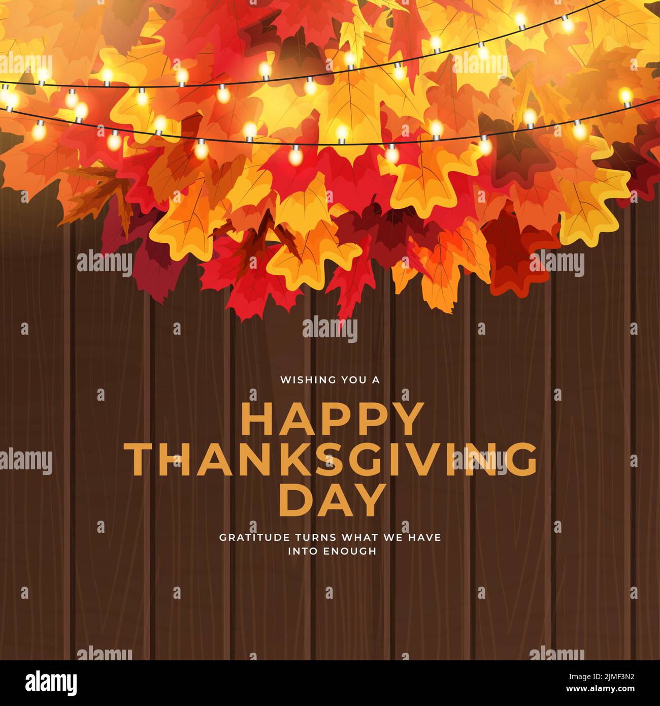 Autumn Happy Thanksgiving Greeting card. Vector Illustration. EPS10 Stock Vector