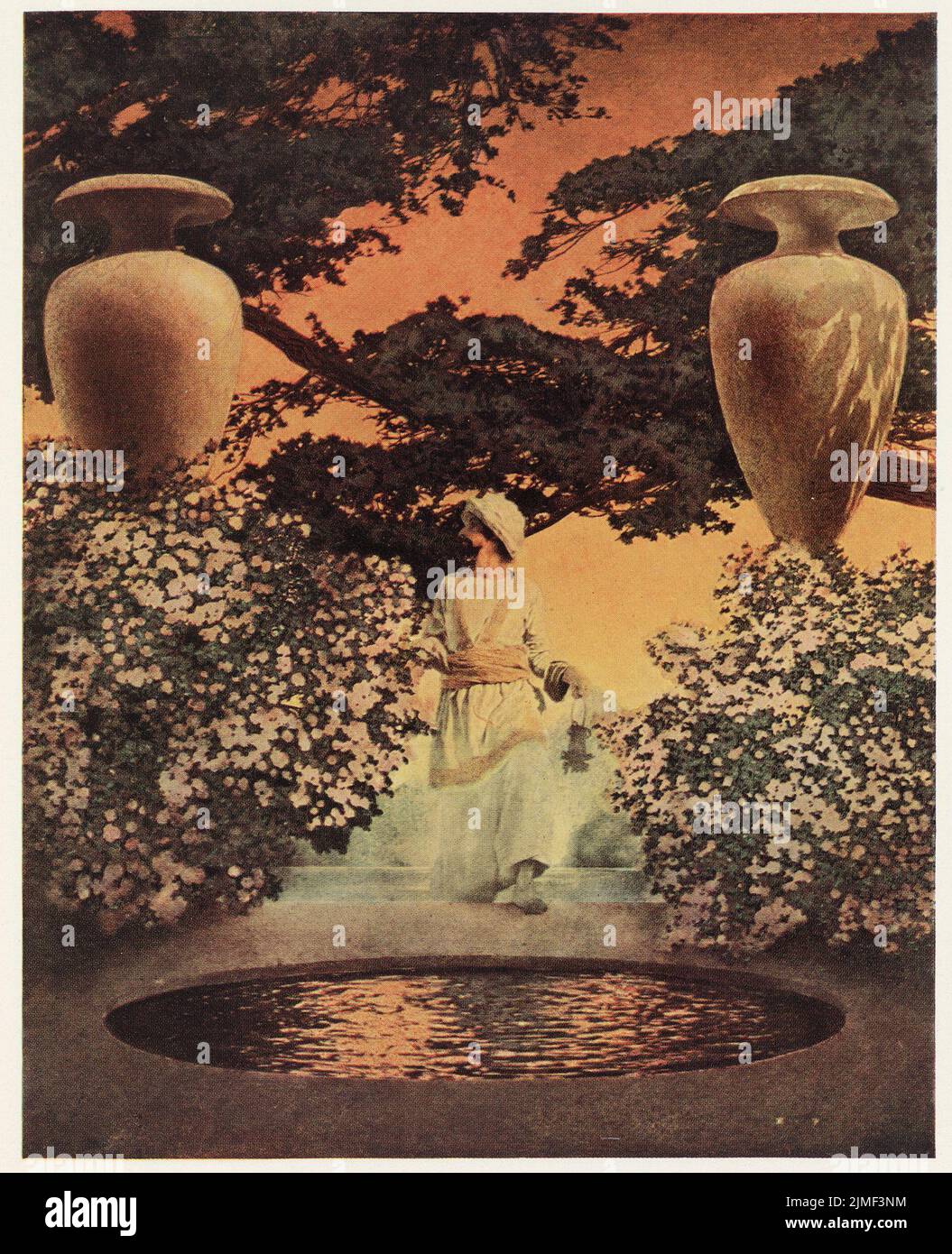 Agib in the Enchanted Palace (1909) from 'The Arabian Nights: Their Best-known Tales.' Illustration by Maxfield Parrish Stock Photo