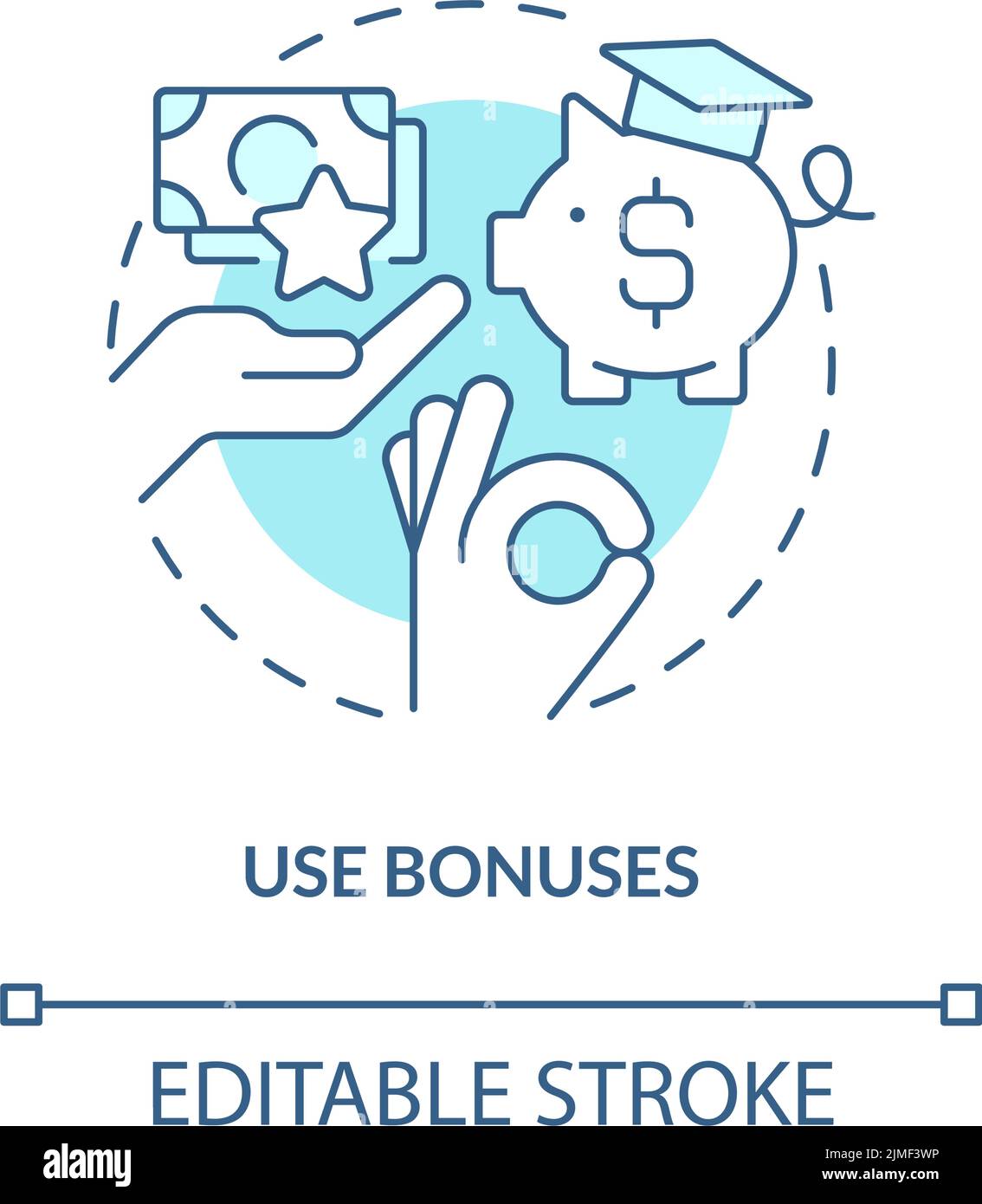 Use bonuses turquoise concept icon Stock Vector Image & Art - Alamy