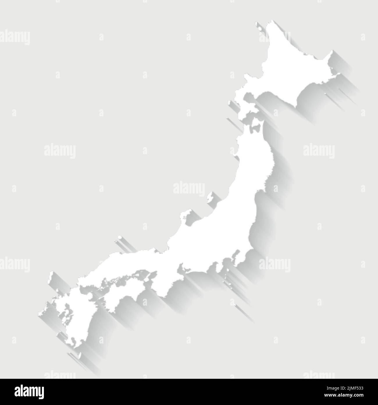 Simple white Japan map on gray background, vector, illustration, eps 10 file Stock Vector