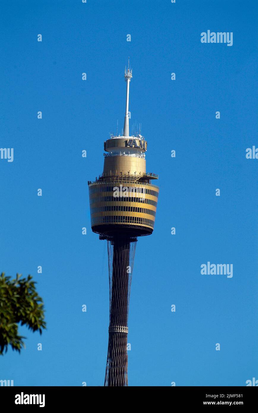 Sydney, Australia - May 07, 2010: Sydney Tower, formerly AMP Tower and Centrepoint Tower, is a television and observation tower with restaurant and gr Stock Photo