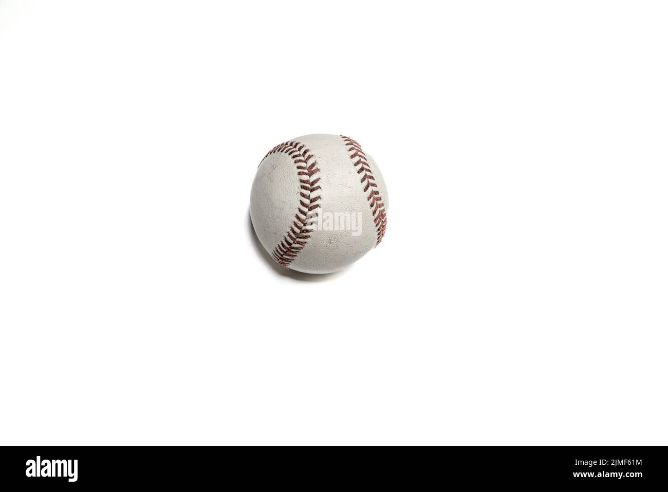 Closeup of used baseball on white background. copy space Stock Photo