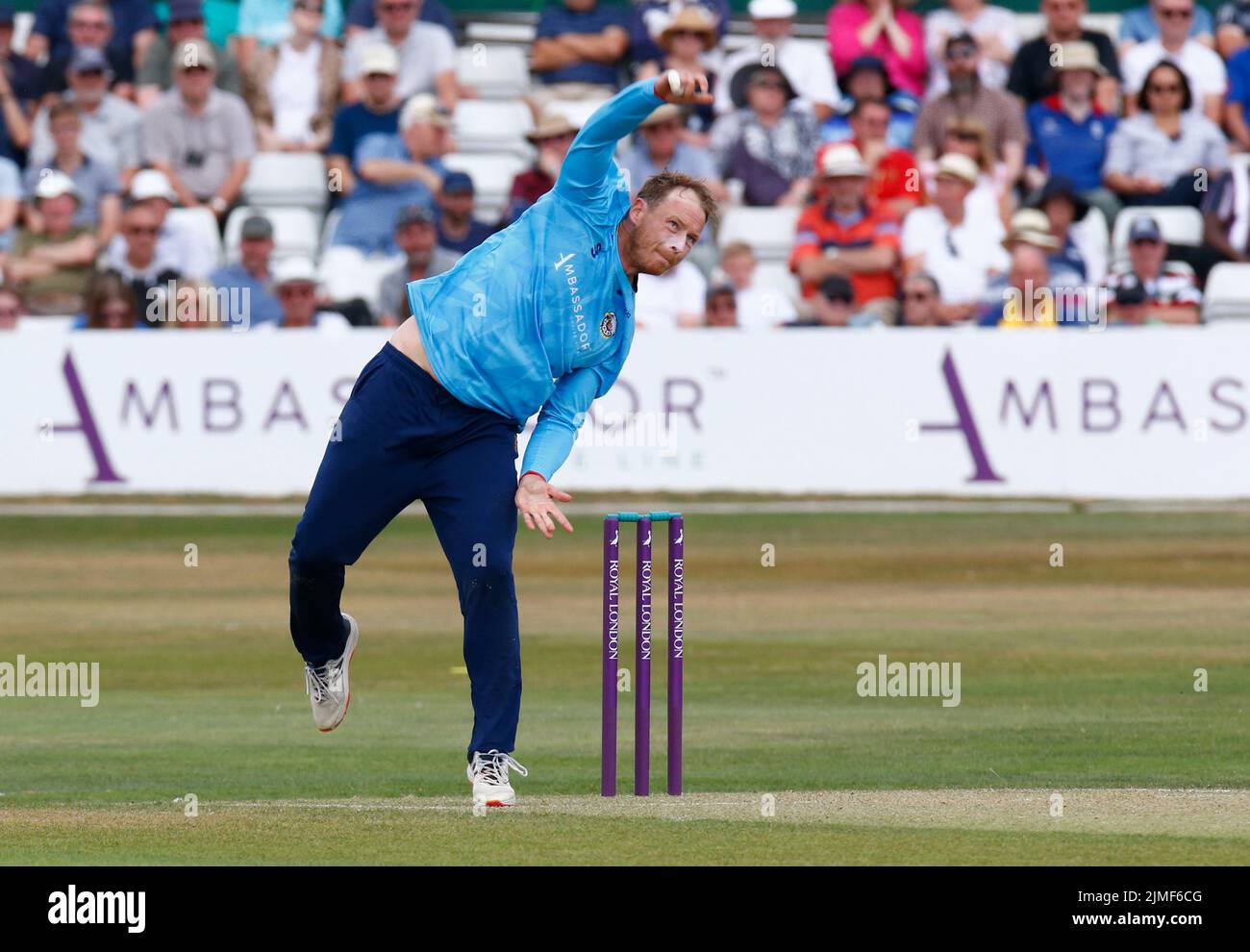 CHELMSFORD ENGLAND - AUGUST  05 : Essex's Tom Westley during Royal London One-Day Cup match between Essex Eagles CCC against Derbyshire CCC at The Clo Stock Photo