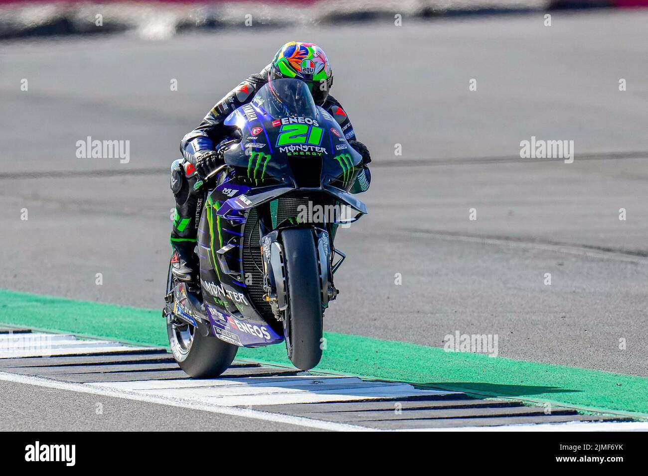 Towcester, UK. 06th Aug, 2022. Franco MORBIDELLI (Italy) of the Monster Energy Yamaha MotoGP Tean during the 2022 Monster Energy Grand Prix MotoGP Free Practice 3 session at Silverstone Circuit, Towcester, England on the 6th August 2022. Photo by David Horn. Credit: PRiME Media Images/Alamy Live News Stock Photo