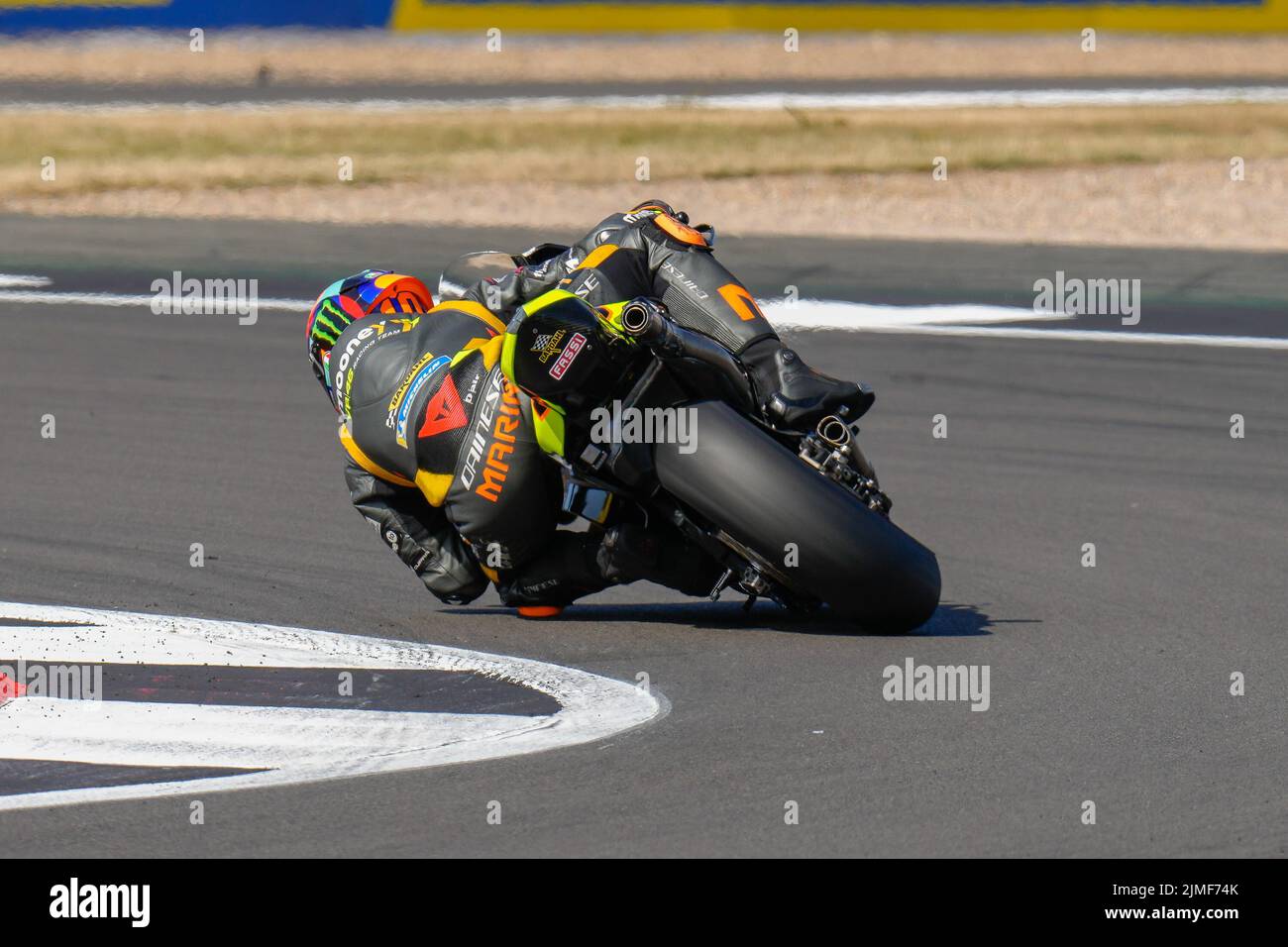Towcester, UK. 06th Aug, 2022. Luca MARINI (Italy) of the Mooney VR46 Racing Team (Ducati) during the 2022 Monster Energy Grand Prix MotoGP Free Practice 3 session at Silverstone Circuit, Towcester, England on the 6th August 2022. Photo by David Horn. Credit: PRiME Media Images/Alamy Live News Stock Photo
