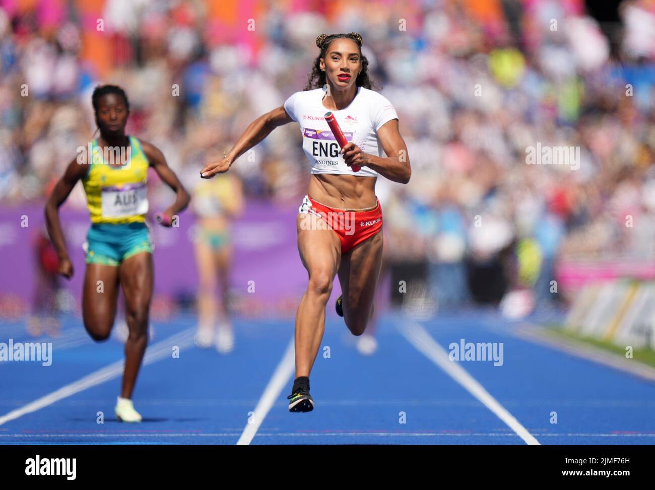 England's Ashleigh Nelson in action during the Women's 4x100 metres ...