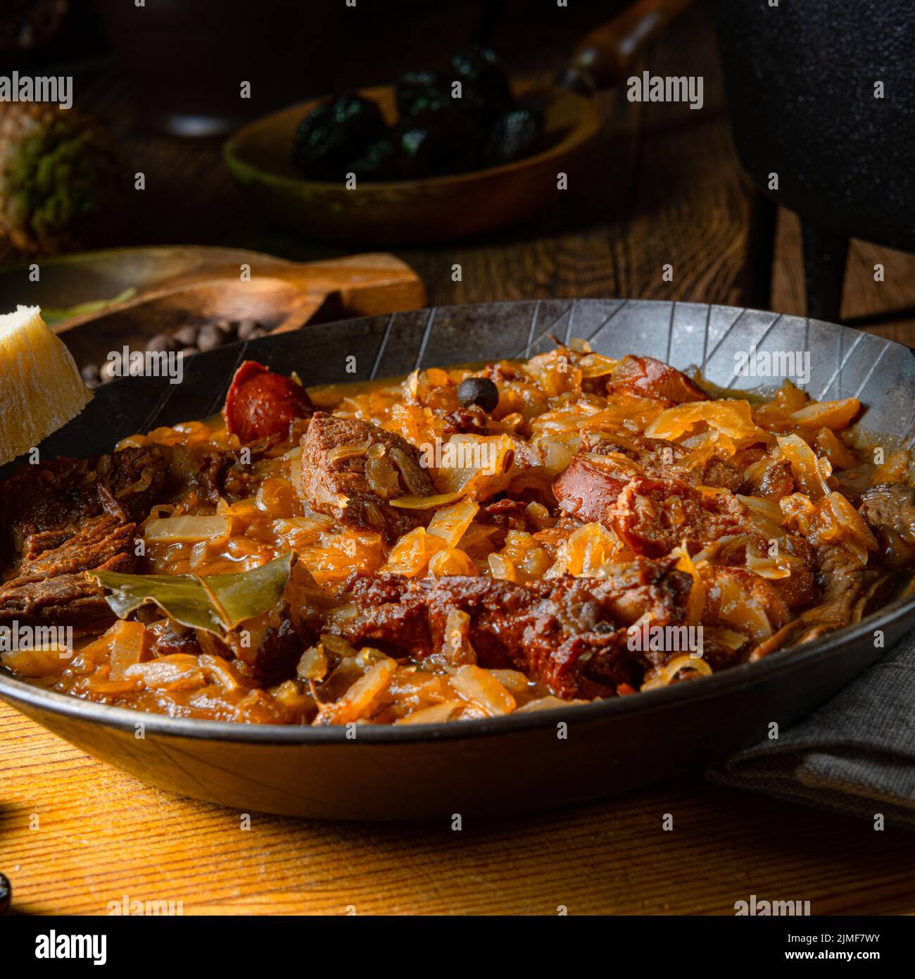 Polish bigos cooked according to an old recipe with wine and plum Stock ... Polish bigos cooked according to an old recipe with wine and plum Stock ...