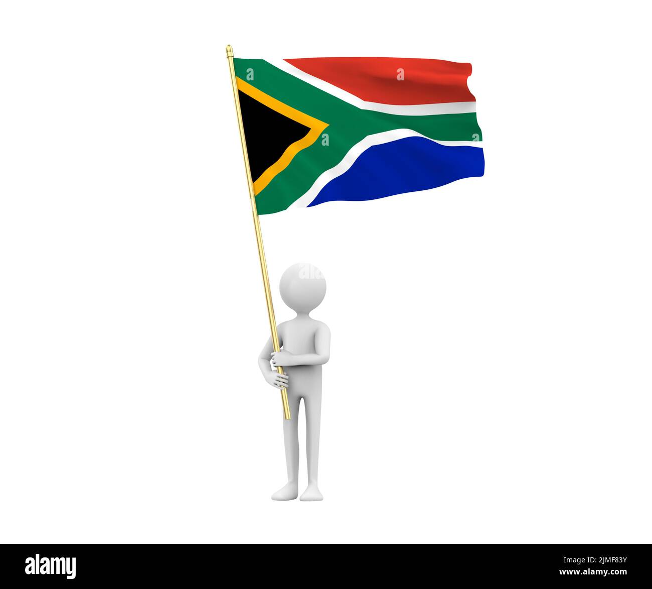 White South African man holds up a flag for the Afrikaner