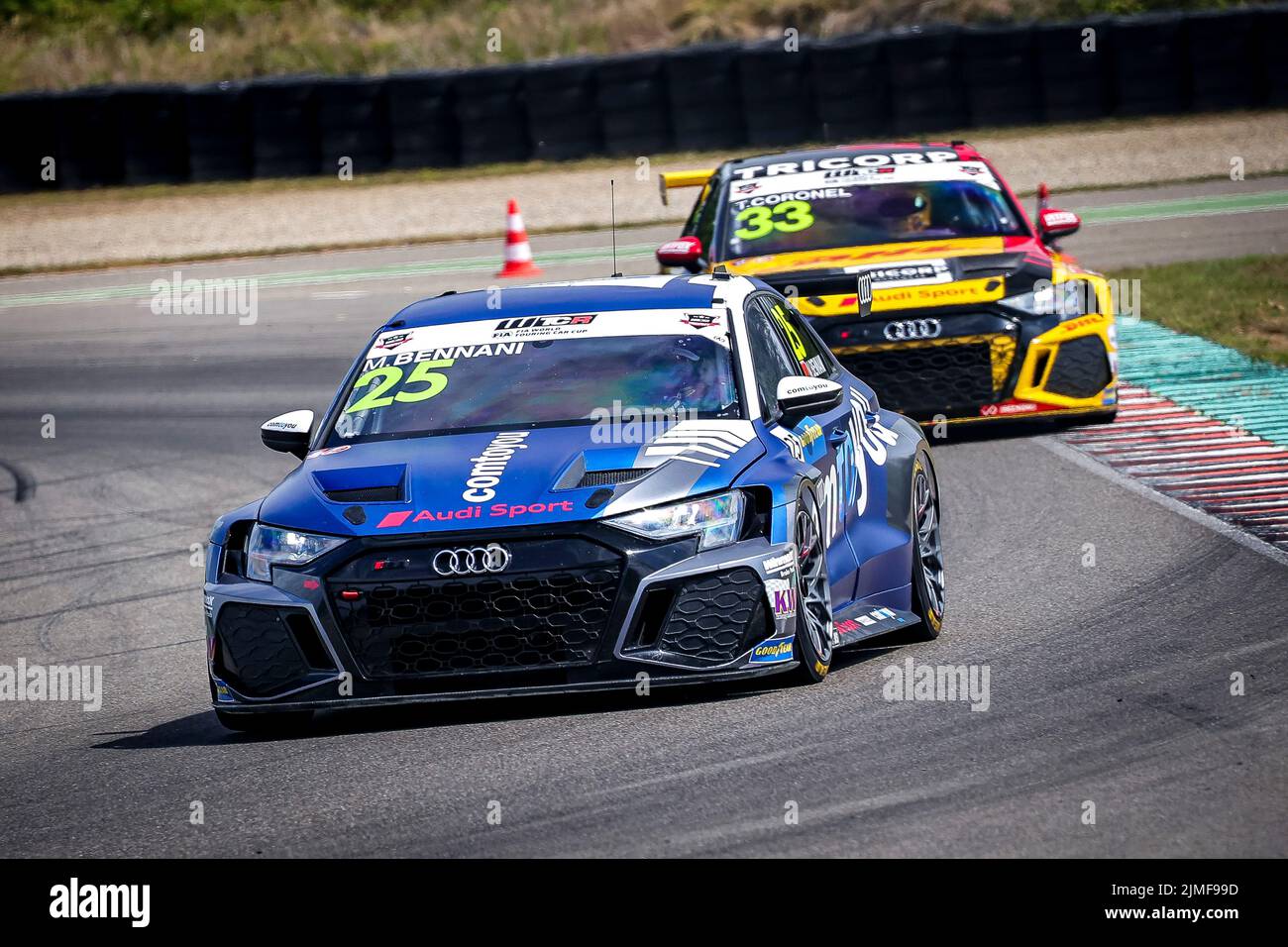 25 BENNANI Mehdi (MAR), Team Comtoyou Audi Sport, Audi RS 3 LMS, action during the WTCR - Race of Alsace Grand Est 2022, 7th round of the 2022 FIA World Touring Car Cup, on the Anneau du Rhin from August 6 to 7 in Biltzheim, France - Photo Paulo Maria / DPPI Stock Photo