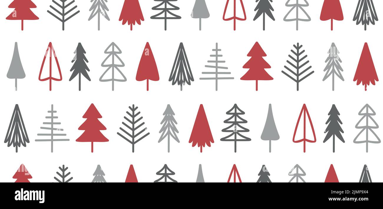 christmas abstract fir tree decoration seamless pattern Stock Vector