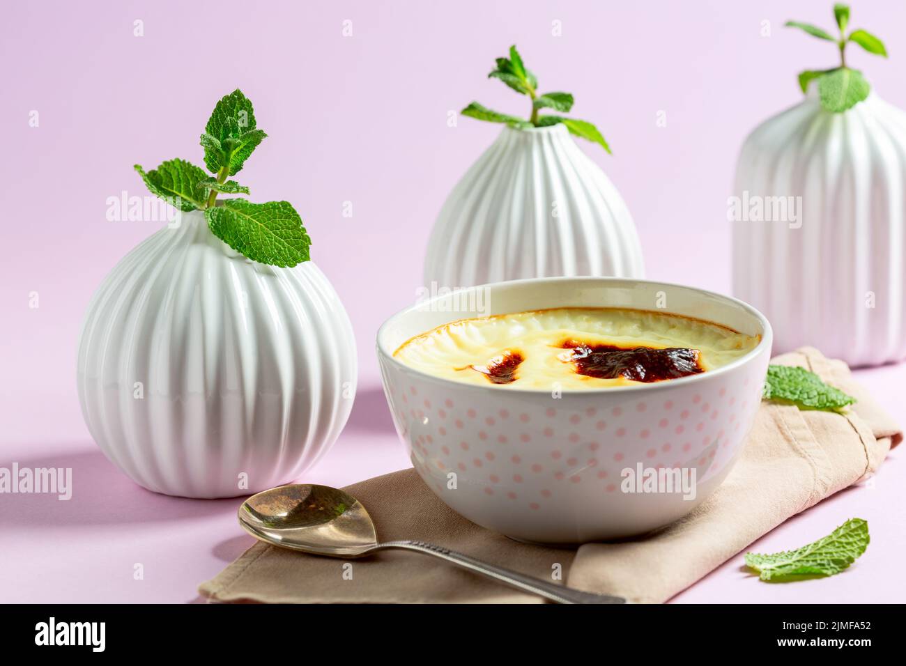 Turkish dessert sutlac Stock Photo - Alamy