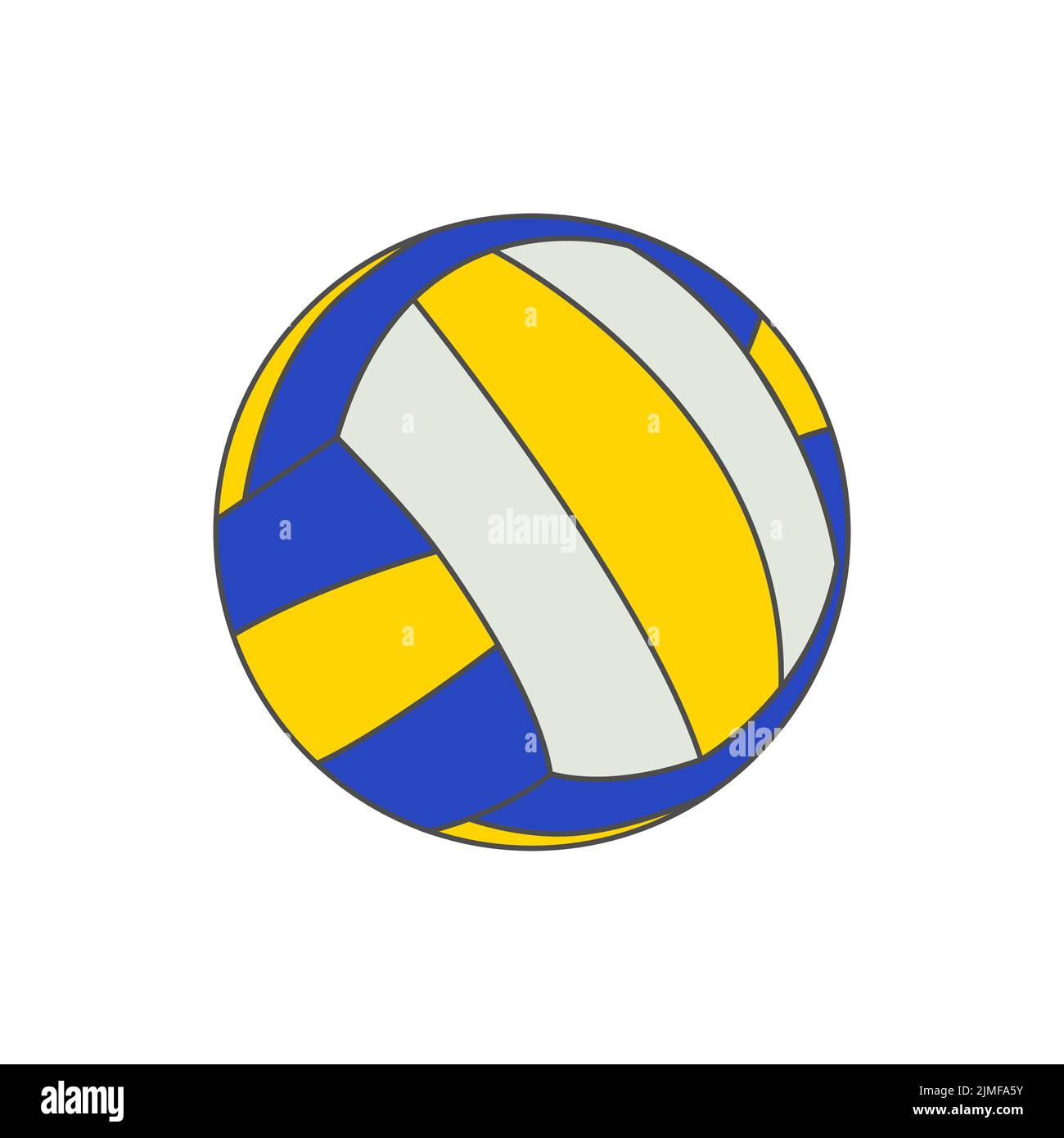 Sport voleyball ball colored vector icon on white background. Vector illustration Stock Vector