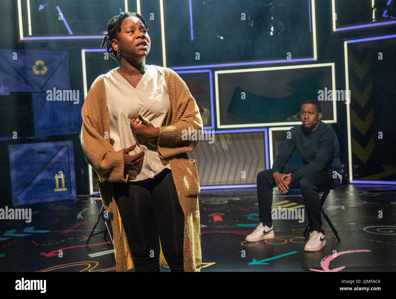 Edinburgh, United Kingdom. 06 August, 2022 Pictured: Vision Production Company take a raw look at inner-city life in Britain today in their powerful debut show Rapsody.. With over 250 shows making up this years’s programme, The Pleasance launches its 2022 Edinburgh Fringe Festival programme. Credit: Rich Dyson/Alamy Live News Stock Photo
