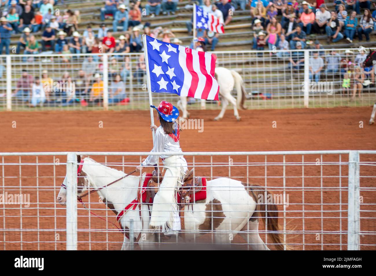 Cowboy rodeo championship in the evening Stock Photo