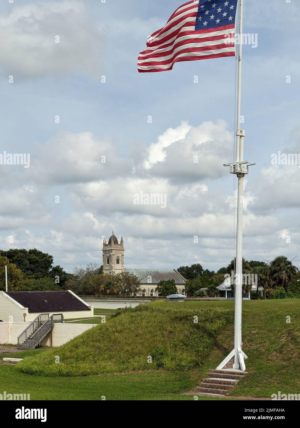 Scenes at Fort Moultrie on Sullivan's island Charleston, South Carolina from the American Revolutionary war protecting the harbo Stock Photo