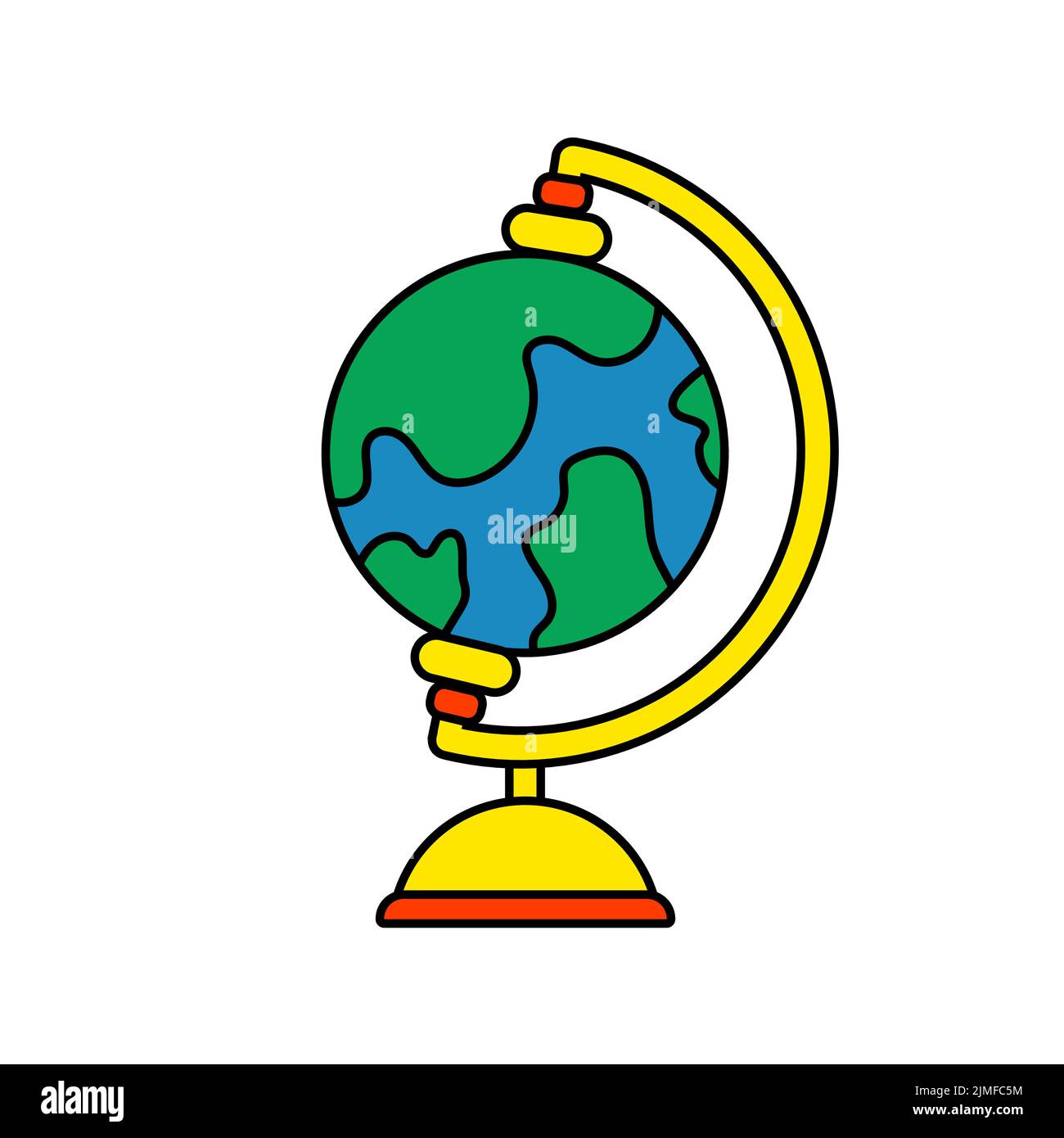 Educational Globe Isolated Element on White Background Stock Vector