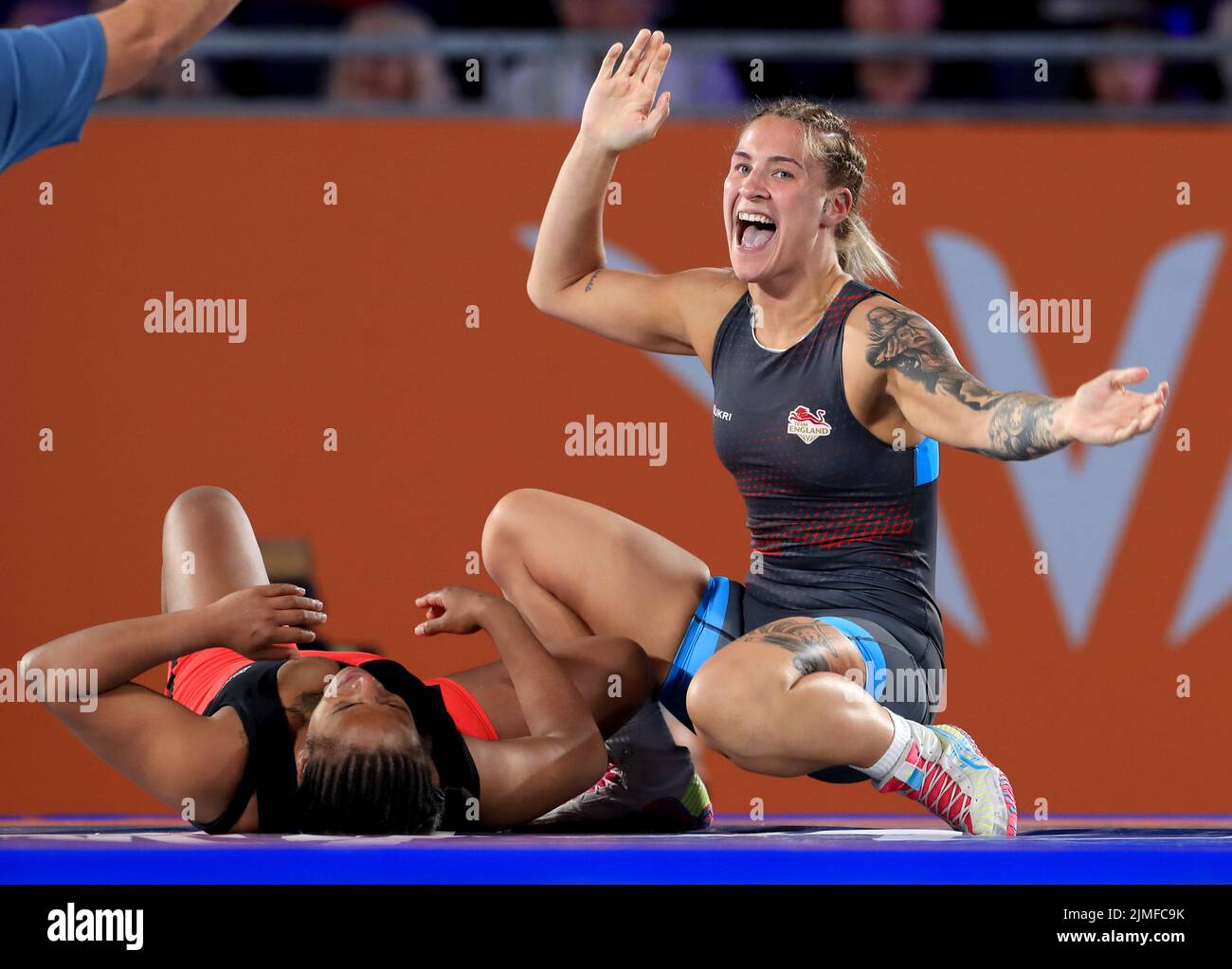 England’s Nelthorpe celebrates winning against Mauritius’s