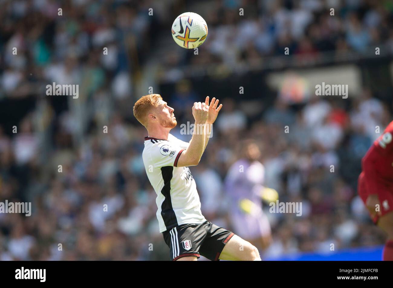 London, UK. 06th Aug, 2022. Harrison Reed of Fulham during the Premier League match between Fulham and Liverpool at Craven Cottage, London, England on 6 August 2022. Photo by Salvio Calabrese. Editorial use only, license required for commercial use. No use in betting, games or a single club/league/player publications. Credit: UK Sports Pics Ltd/Alamy Live News Stock Photo