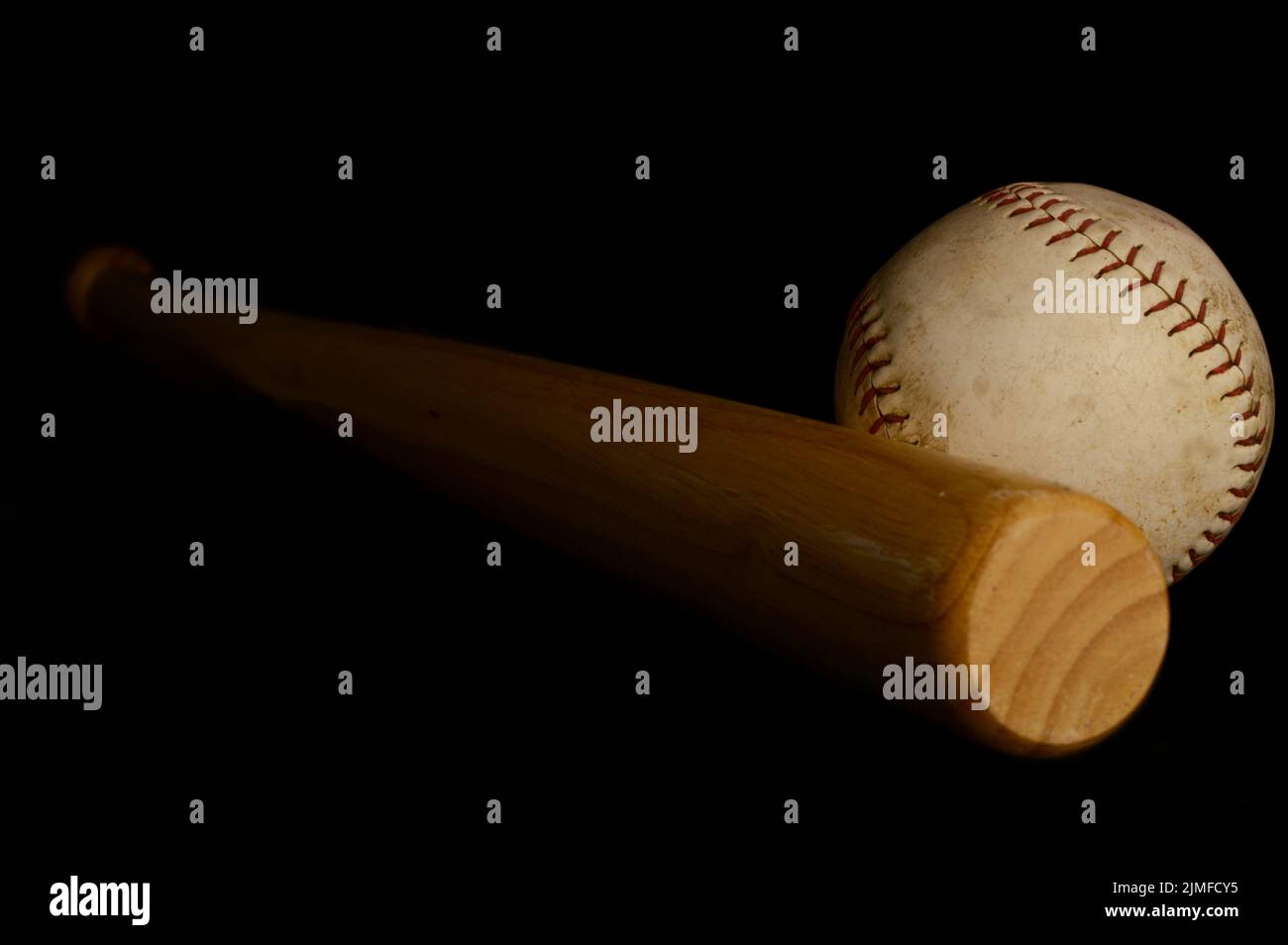 Isolated Bat and Baseball Stock Photo
