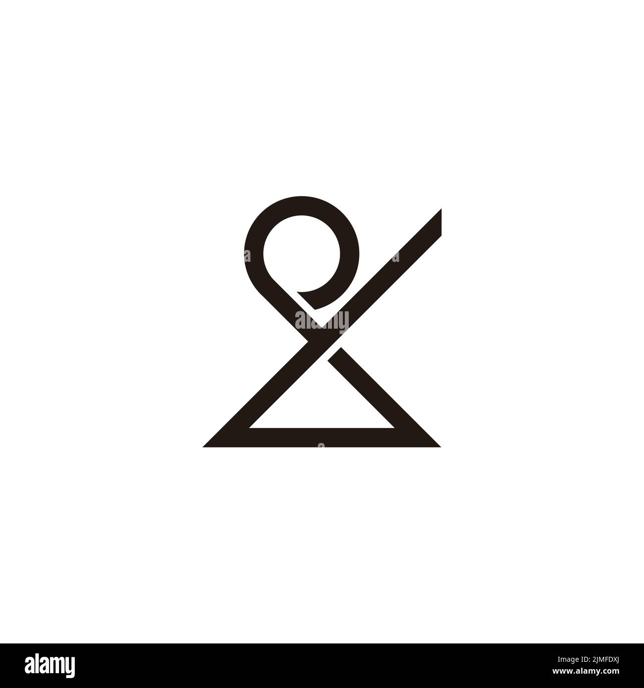 letter pl abstract triangle line logo vector Stock Vector