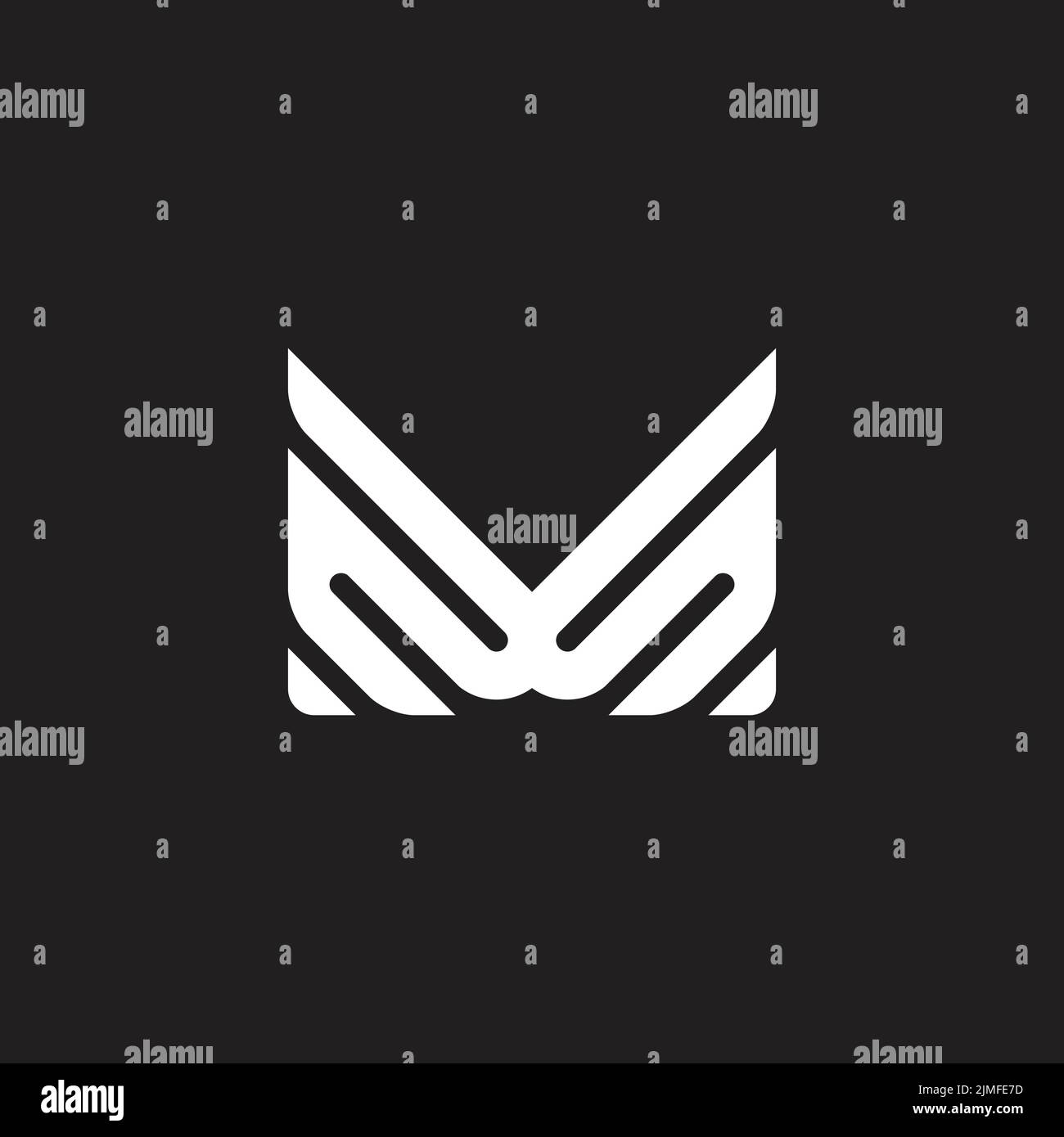 letter m abstract liner wings simple logo vector Stock Vector