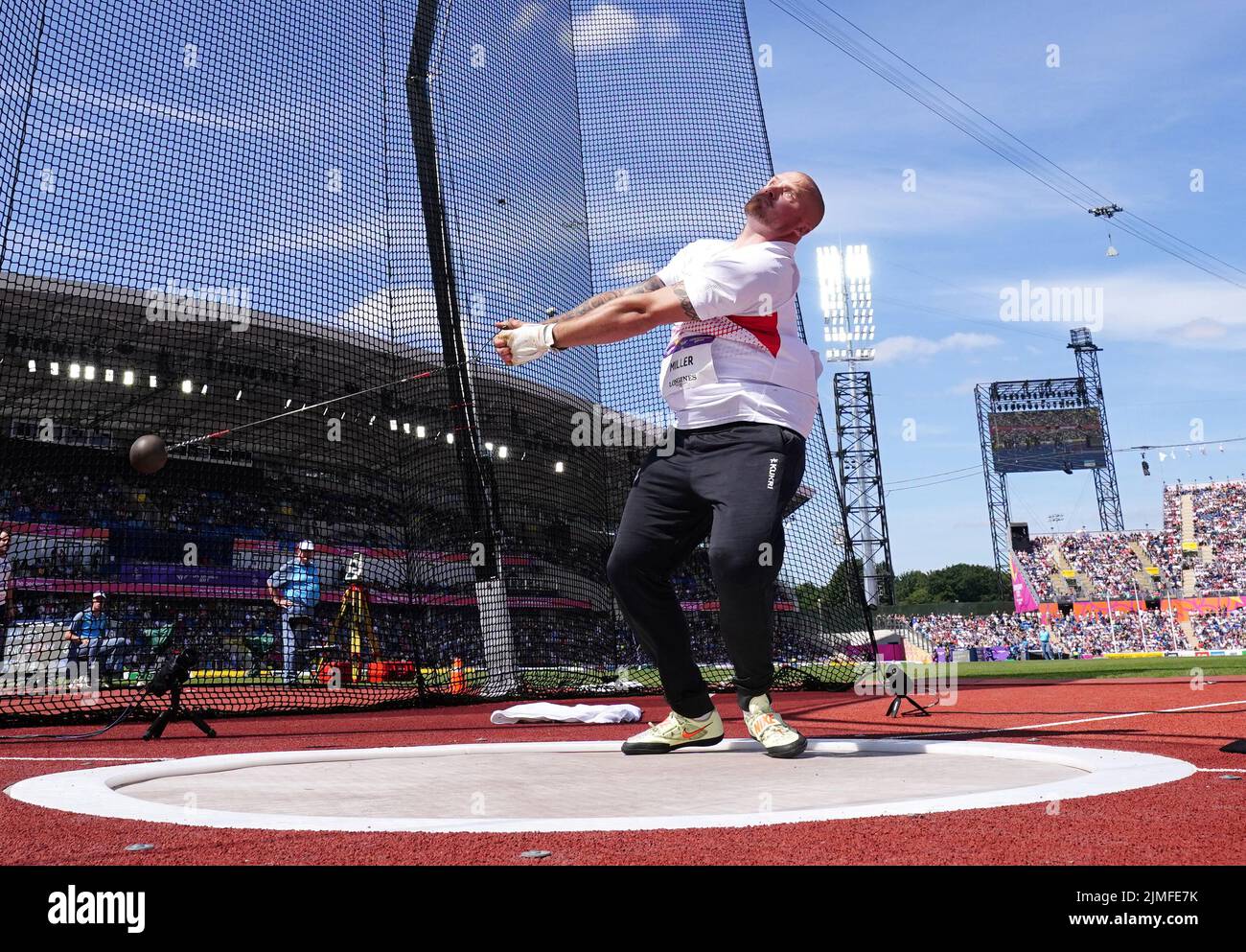 England's Nick Miller in action during the Men's Hammer Throw at