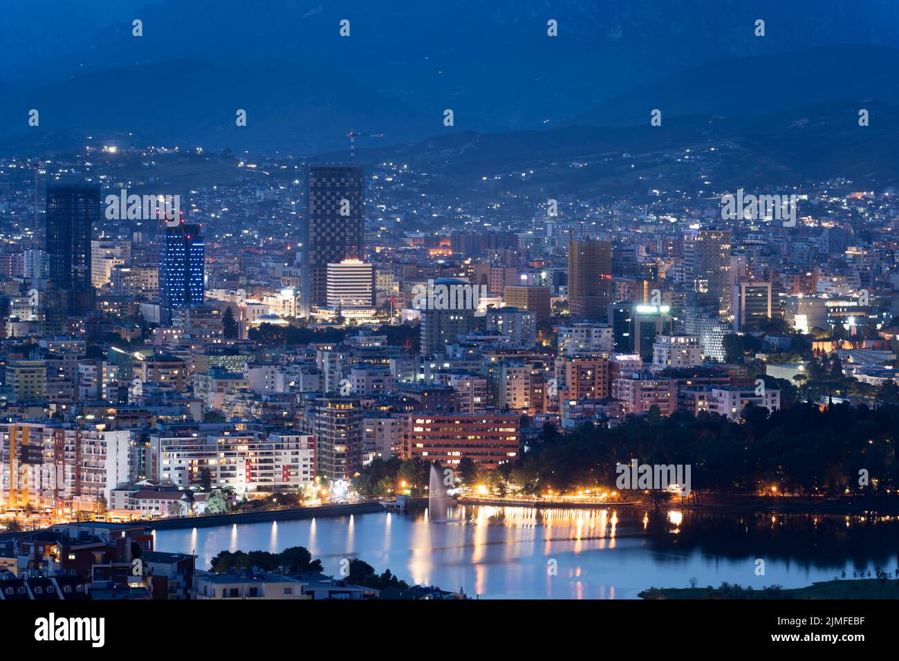 Albania City At Night Albania City At Night