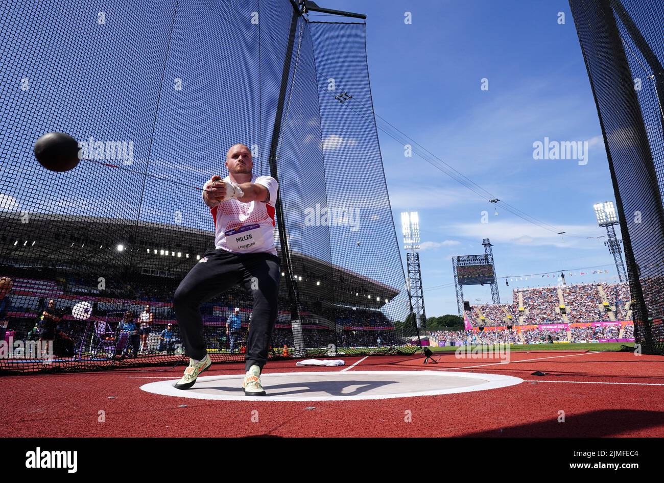 England's Nick Miller in action during the Men's Hammer Throw at