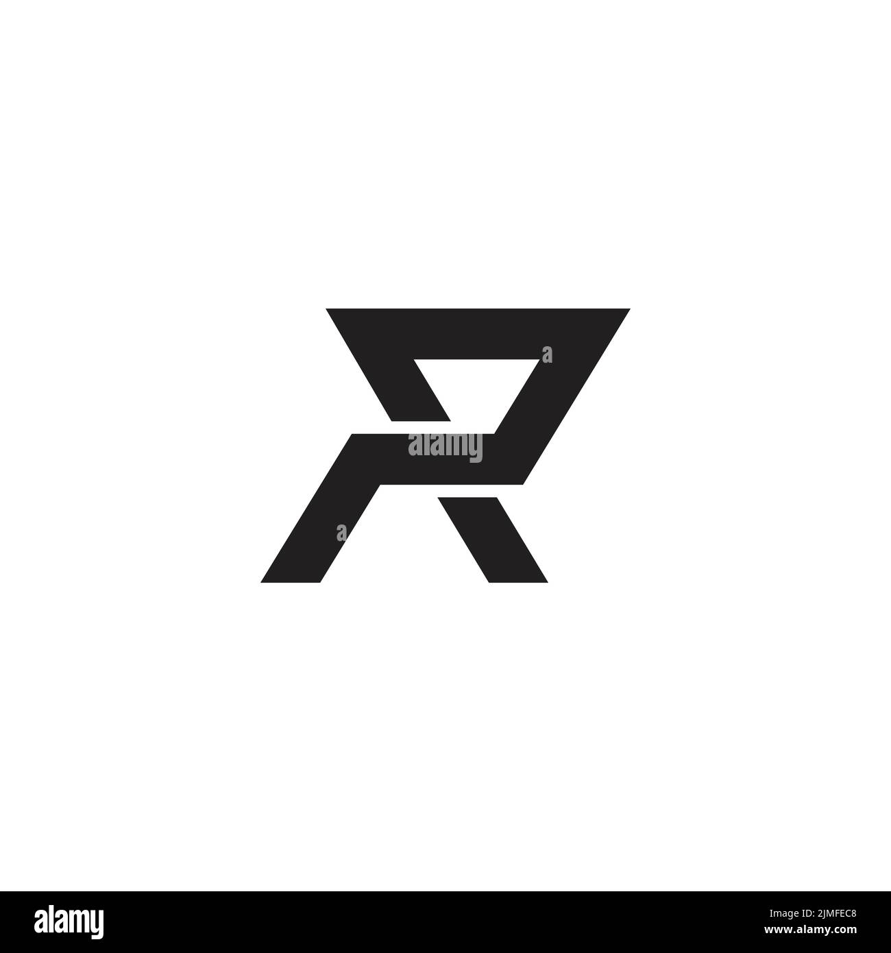 letter pr simple monoline geometric logo vector Stock Vector