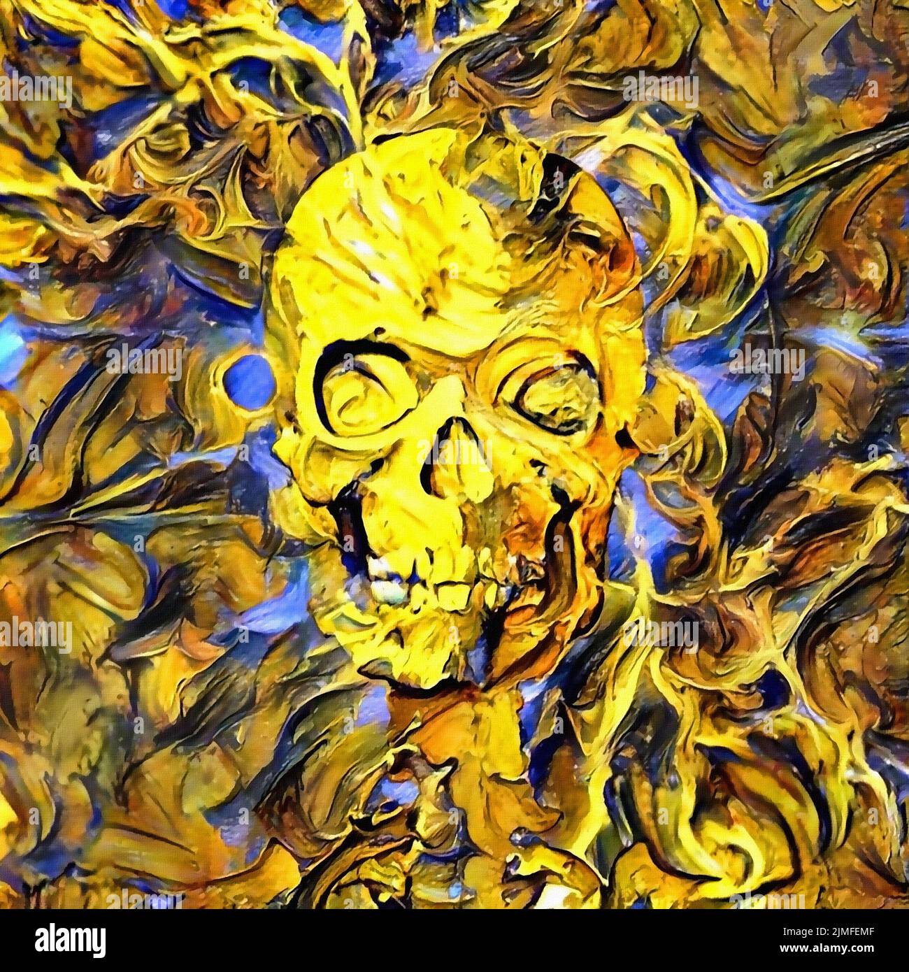 Human skull painting. 3D rendering Stock Photo Alamy
