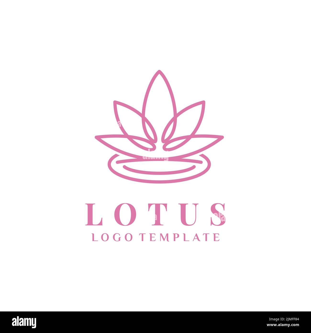 Lotus Flower logo with line art style design inspiration Stock Vector