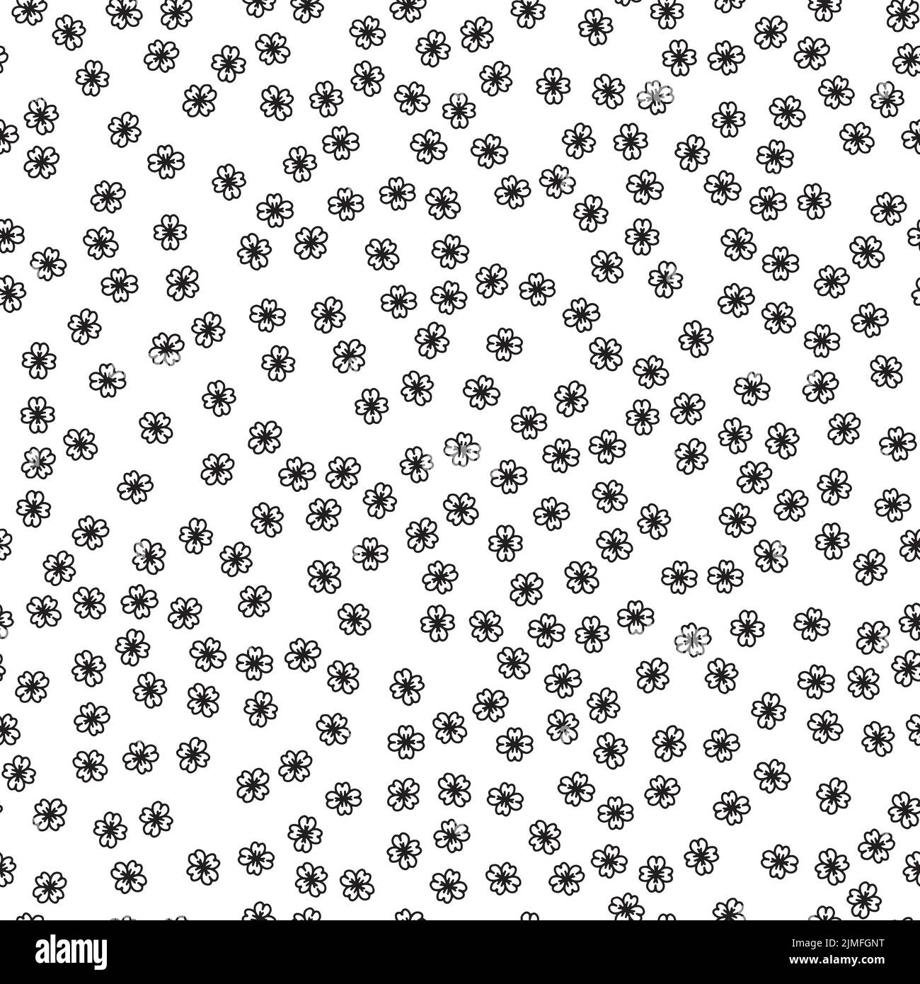 Floral black and white seamless pattern for textile or design background with hand drawn rose flower Stock Vector