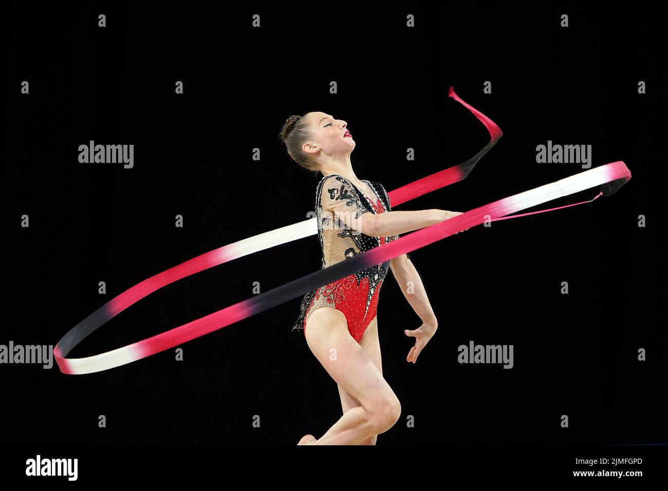 England's Marfa Ekimova competes with ribbon during the Ribbon Final at Arena Birmingham on day nine of the 2022 Commonwealth Games in Birmingham. Picture date: Saturday August 6, 2022. Stock Photo
