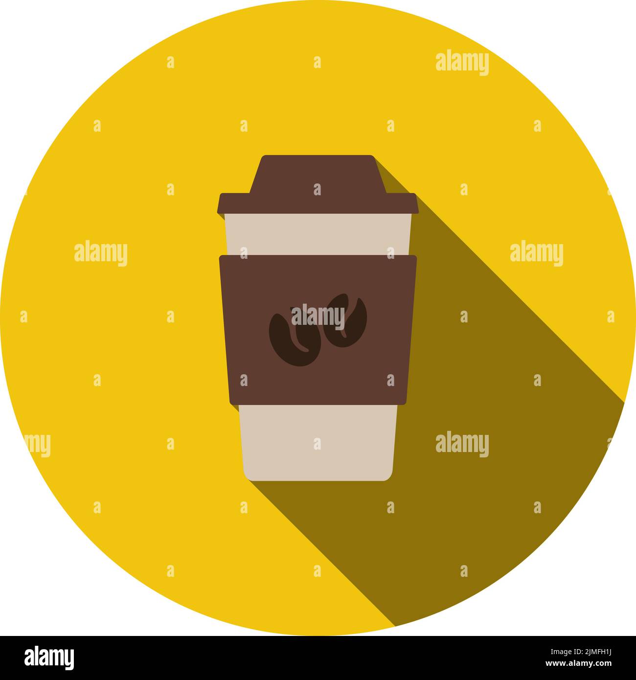 Outdoor Paper Cofee Cup Icon. Flat Color Design. Vector Illustration ...