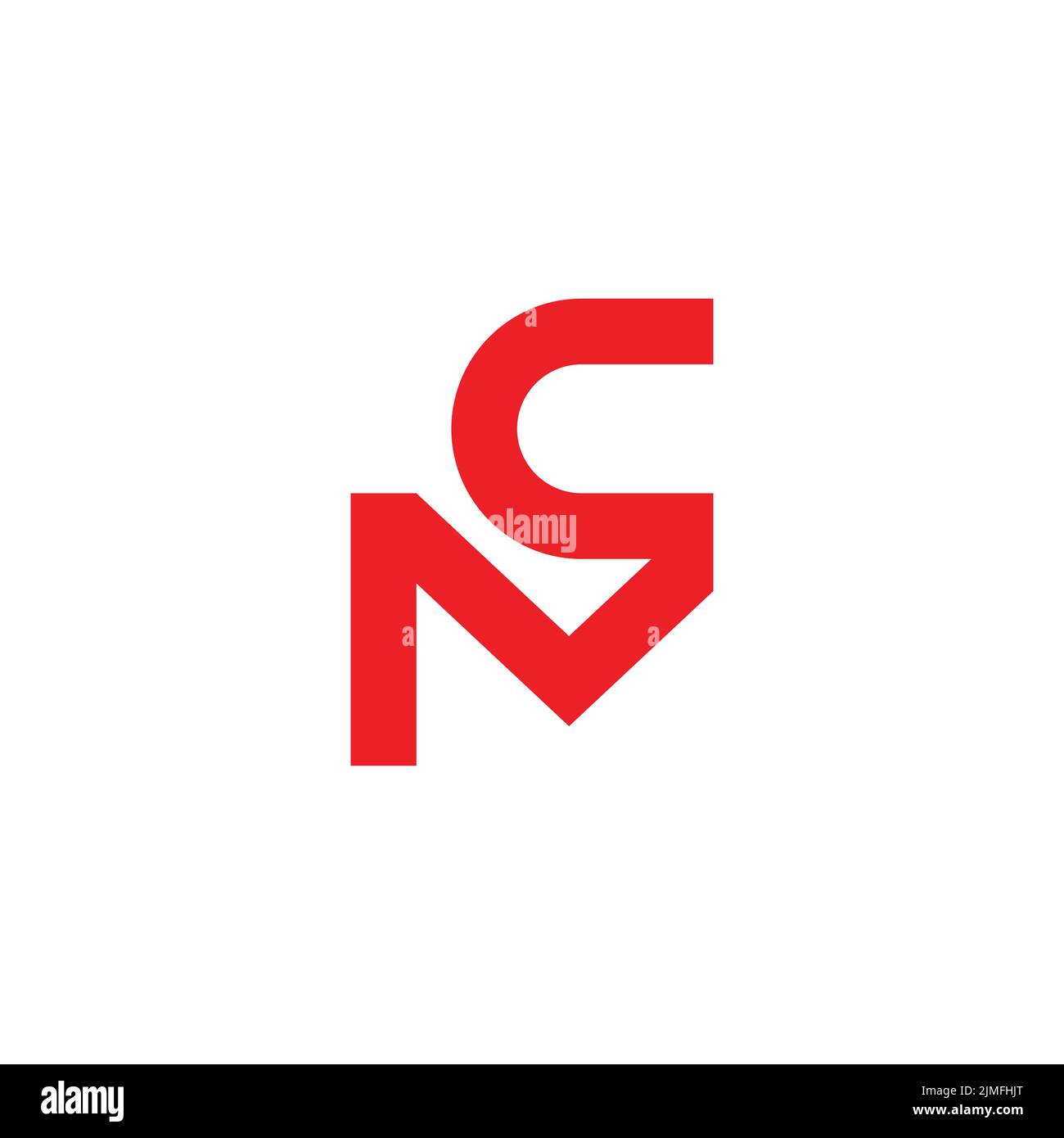 abstract letter cm simple line logo vector Stock Vector