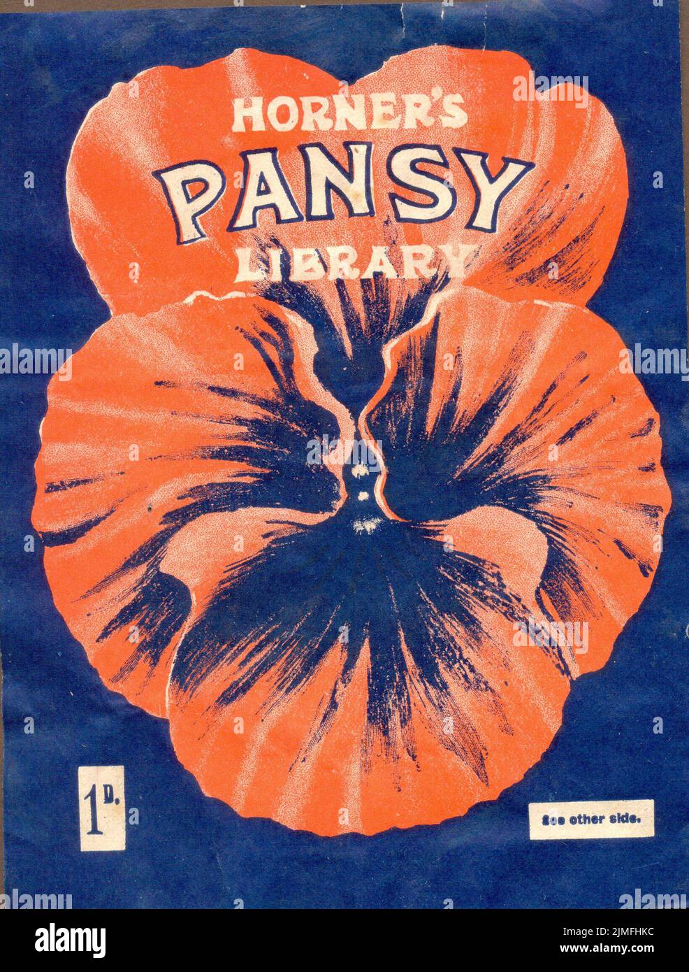 Leaflet advertising the new paper Pansy for Horner's Pansy Library July 1907 Stock Photo