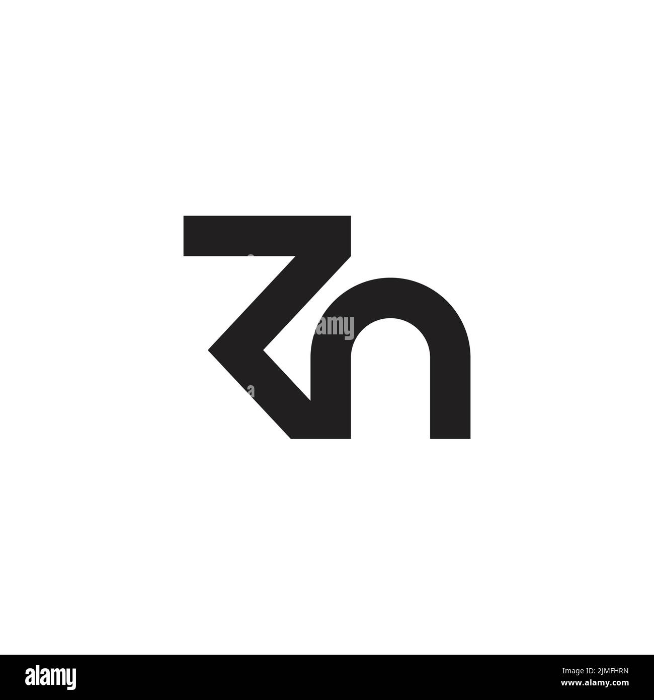 abstract letter rn simple line logo vector Stock Vector