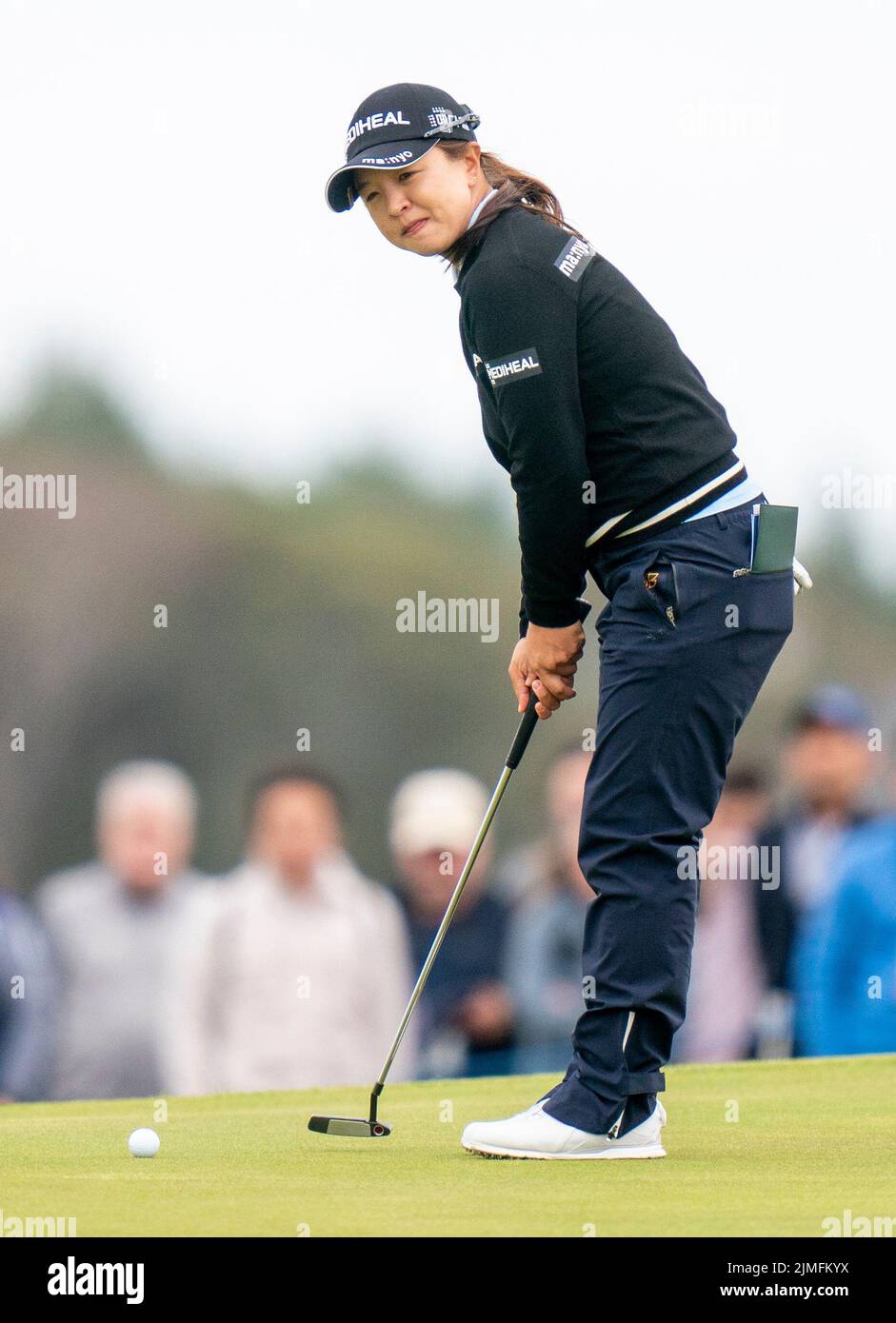 Korea's Sei Young Kim on the 5th green during day three of the AIG Women's Open at Muirfield in Gullane, Scotland. Picture date: Saturday August 6, 2022. Stock Photo