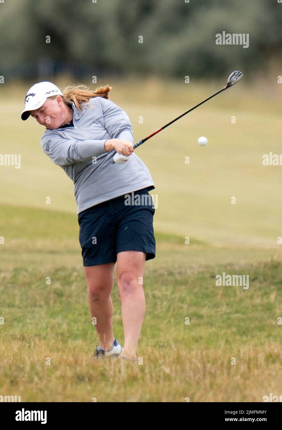 Scotland's Gemma Dryburgh on the 5th hole during day three of the AIG Women's Open at Muirfield in Gullane, Scotland. Picture date: Saturday August 6, 2022. Stock Photo