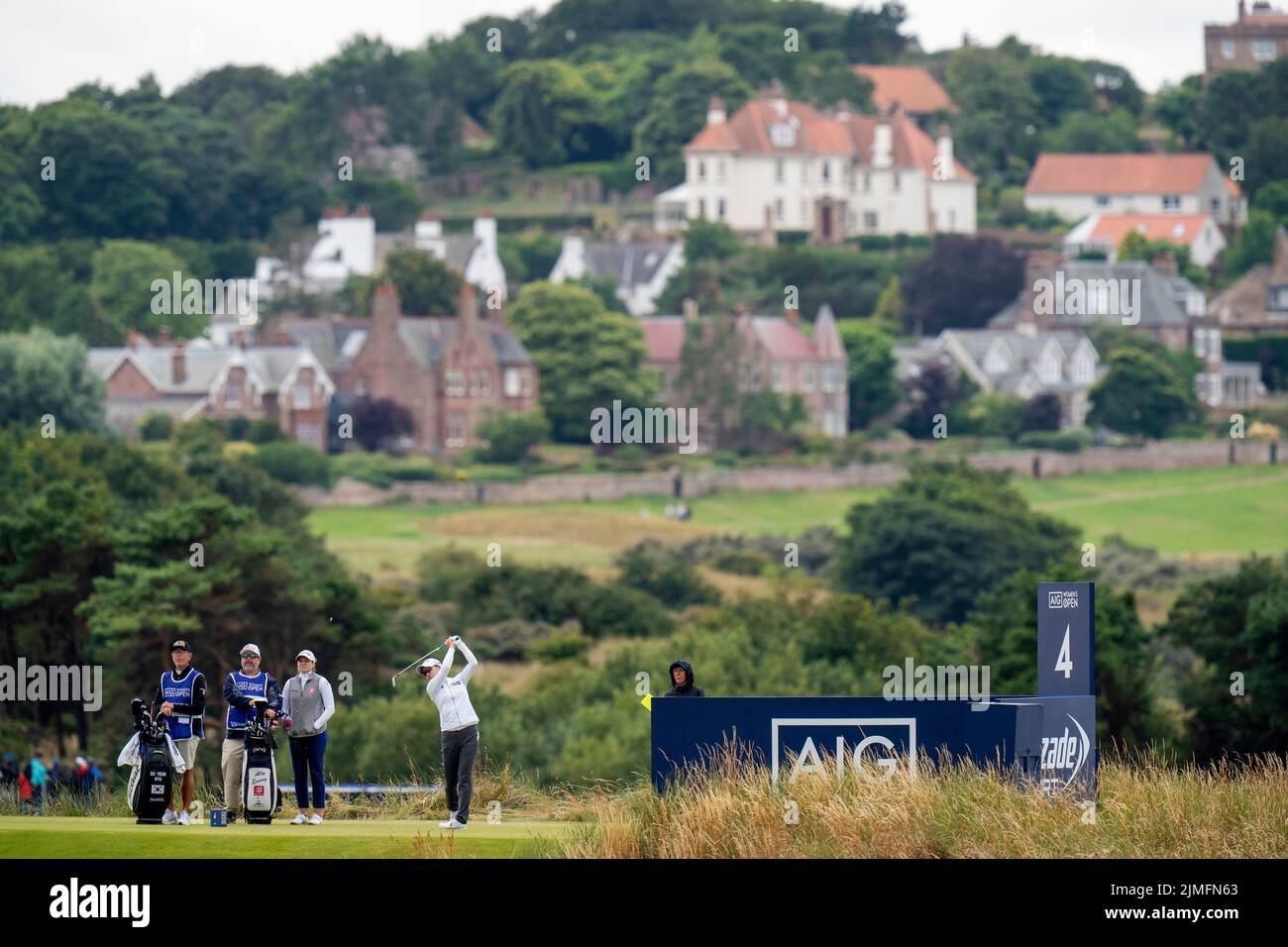 So Yeon Ryu on the fourth tee during day three of the AIG Women's Open at Muirfield in Gullane, Scotland. Picture date: Saturday August 6, 2022. Stock Photo