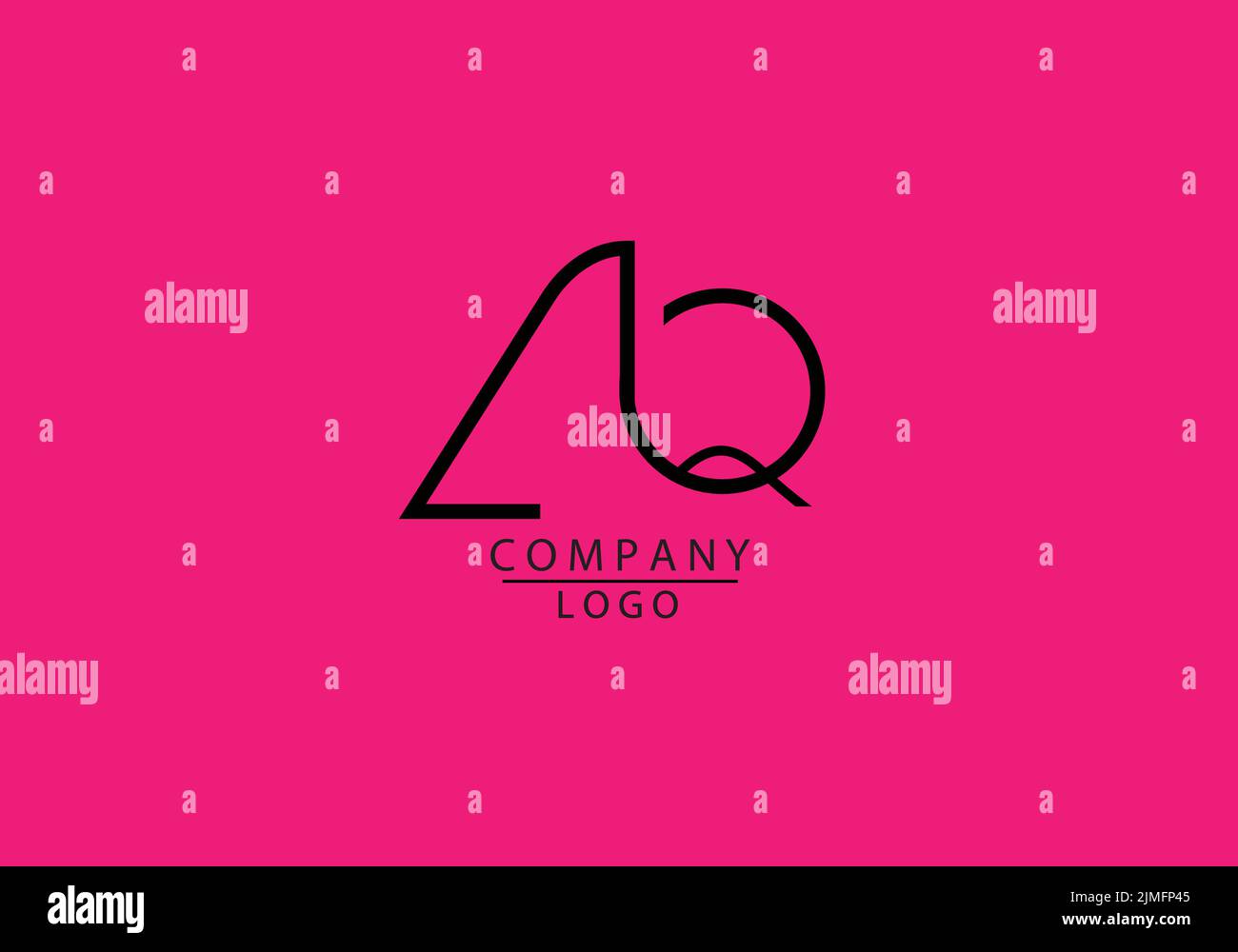 Abstract Alphabets Letters AQ or A Q Logo Stock Vector
