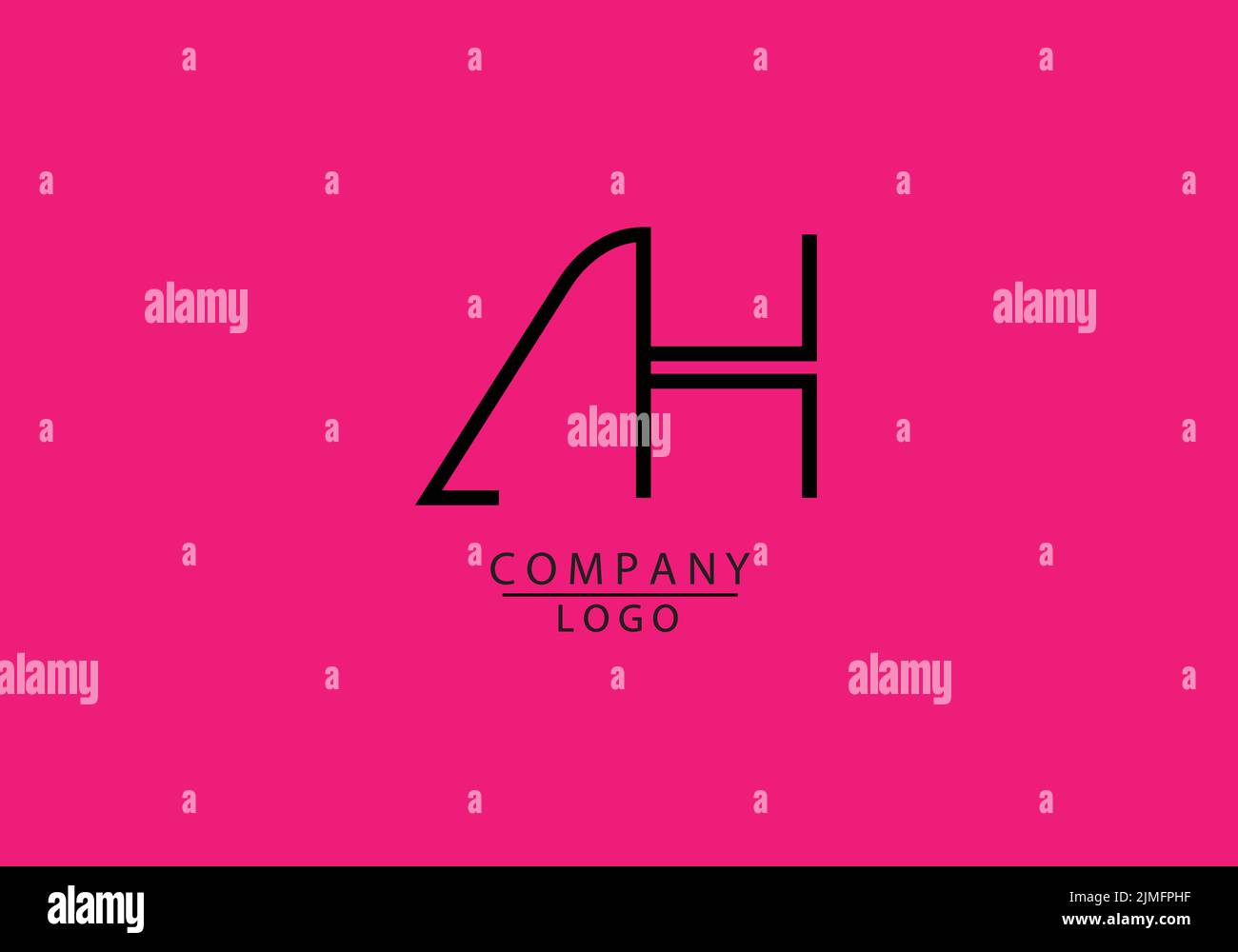 Abstract Alphabets Letters AH or A H Logo Stock Vector