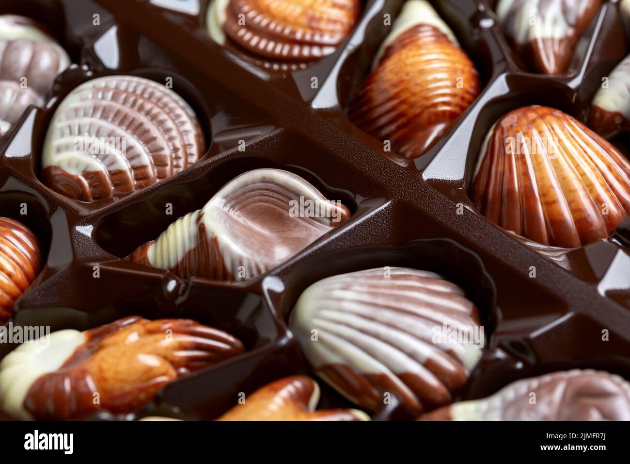 Sweets made of milk chocolate in a nautical style. Stock Photo